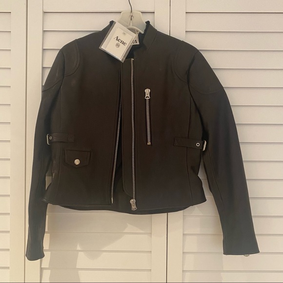 Acne Studios Jackets & Blazers - ACNE STUDIOS Black Leather Biker Jacket DE 38 or US 6